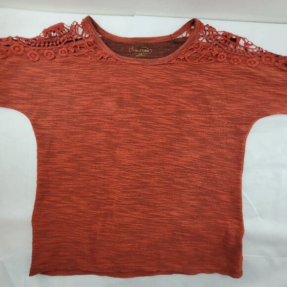 Maurices Top Women's XXL Rust Orange Knit 3/4 sleeve Cotton - Picture 4 of 13